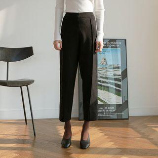 Seam-trim Tapered Knit Pants Black - One Size
