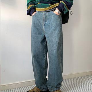 Washed Shift Denim Pants