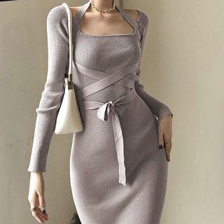Straps Detail Bodycon Midi Dress