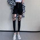Star Cut-out Skinny Pants