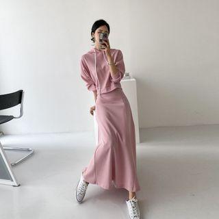 Set: Hooded Cropped Sweatshirt + Mermaid Skirt