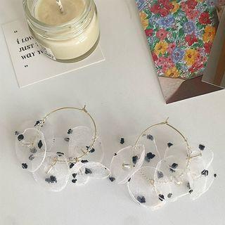Polka Dot Mesh Alloy Hoop Earring