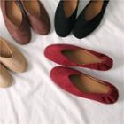 Banded Faux-suede Flats