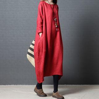 Crew-neck Long Sleeve Dress
