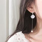Petal Faux Pearl Drop Earring 1 Pair - 925 Silver - One Size