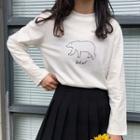 Bear Print Long-sleeved T-shirt