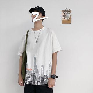 City Print Sleeveless T-shirt