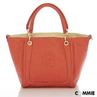 Faux-leather Tote Pink - One Size