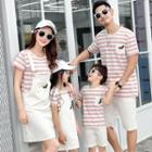 Family Matching Striped Short-sleeve T-shirt / Shorts / Jumper Dress / Set