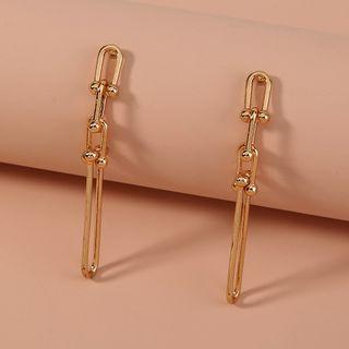 Alloy Drop Earring 1 Pair - Ne935 - Alloy Drop Earring - Gold - One Size