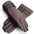 Bow-accent Wool Panel Gloves