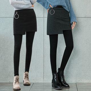 Inset Asymmetrical Skirt Leggings