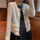 Fringe Round-neck Cardigan