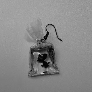 Goldfish Dangle Earring Single - Black - One Size