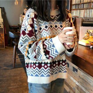 Pattern Sweater White - One Size