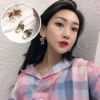 Plaid Bow Earring / Clip-on Earring