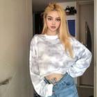 Tie-dyed Cropped Pullover White - One Size