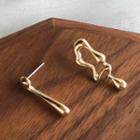 Non-matching Irregular Alloy Drop Earring 1 Pair - Gold - One Size