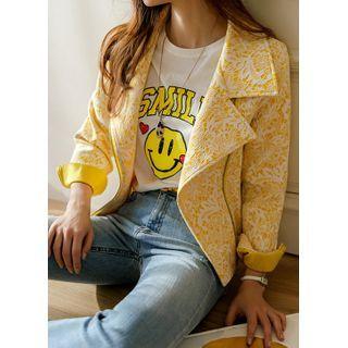 Flower-jacquard Rider Jacket