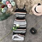 Color-block Stripe Sleeveless Dress