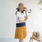 Short-sleeve Color-block T-shirt Dress