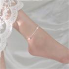 Star Faux Pearl Sterling Silver Anklet