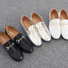 Metal-trim Faux-leather Loafers