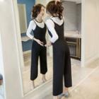 Set: Long-sleeve T-shirt + Capri Dungaree