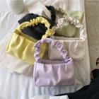 Shirred Handle Handbag With Shoulder Strap