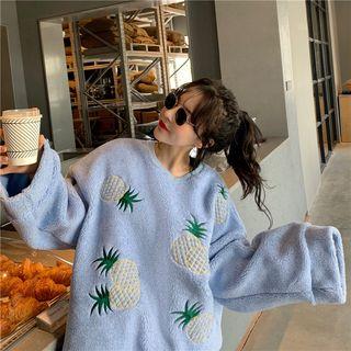 Pineapple Embroidered Sweatshirt