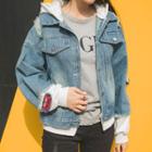 Inset Hooded Patch Denim Jacket