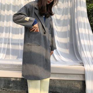 Single Button Notched-lapel Coat