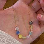 Color Block Heart Necklace Necklace - Gold - One Size