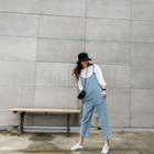 Round-neck Overall Jeans Light Blue - One Size
