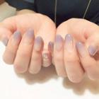 Gradient Faux Nail Tips 50 - Gradient - Nude & Purple - One Size