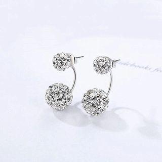Rhinestone Sterling Silver Swing Earring 1 Pair - Silver - One Size