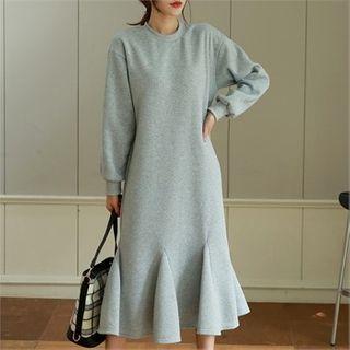 Godet-hem Midi Sweatshirt Dress
