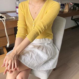 Band-waist Tiered Skirt Ivory - One Size