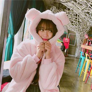 Ear Detail Hooded Jacket