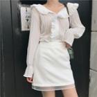 Long Sleeve Chiffon Top / A-line Skirt
