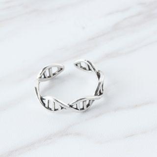 925 Sterling Silver Double Helix Open Ring J136 - One Size