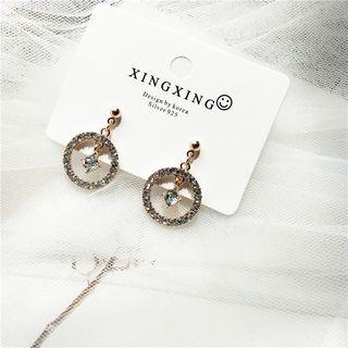 Rhinestone Dangle Earring / Clip On Earring
