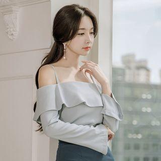 Long-sleeve Cold Shoulder Top