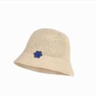 Flower Perforated Straw Bucket Hat