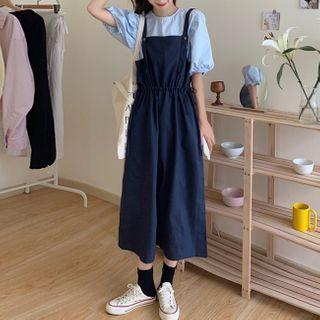 Balloon-sleeve T-shirt / Midi Jumper Dress