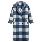 Double Breasted Check Long Coat