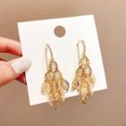 Leaf Alloy Fringed Earring A416 - 1 Pair - Gold - One Size
