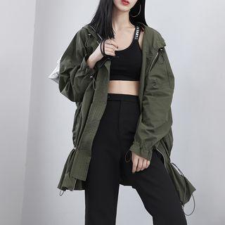 Loose-fit Drawstring Hooded Jacket