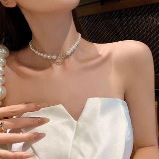 Beaded Choker White - One Size