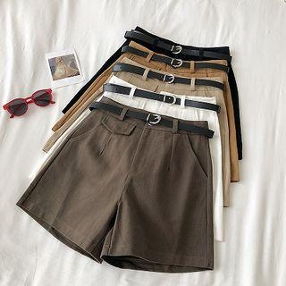 Belted Knee-length Shorts